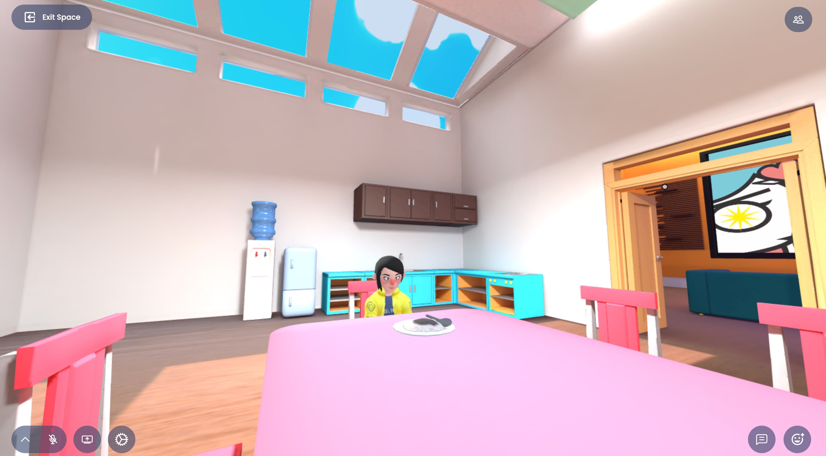 Eating rice with soy sauce in GHOSTY'S COMIC virtual space